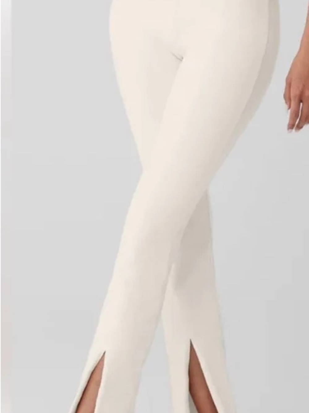 ALO Yoga Cream Boot Cut & Flare Pants with Front Slit